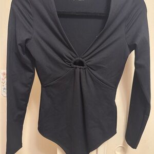 Abercrombie & Fitch Black Cut Out Bodysuit